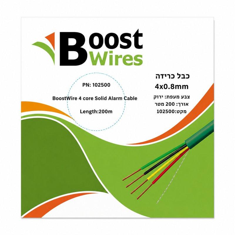 כבל כריזה 0.8X4 ירוק 200מ'