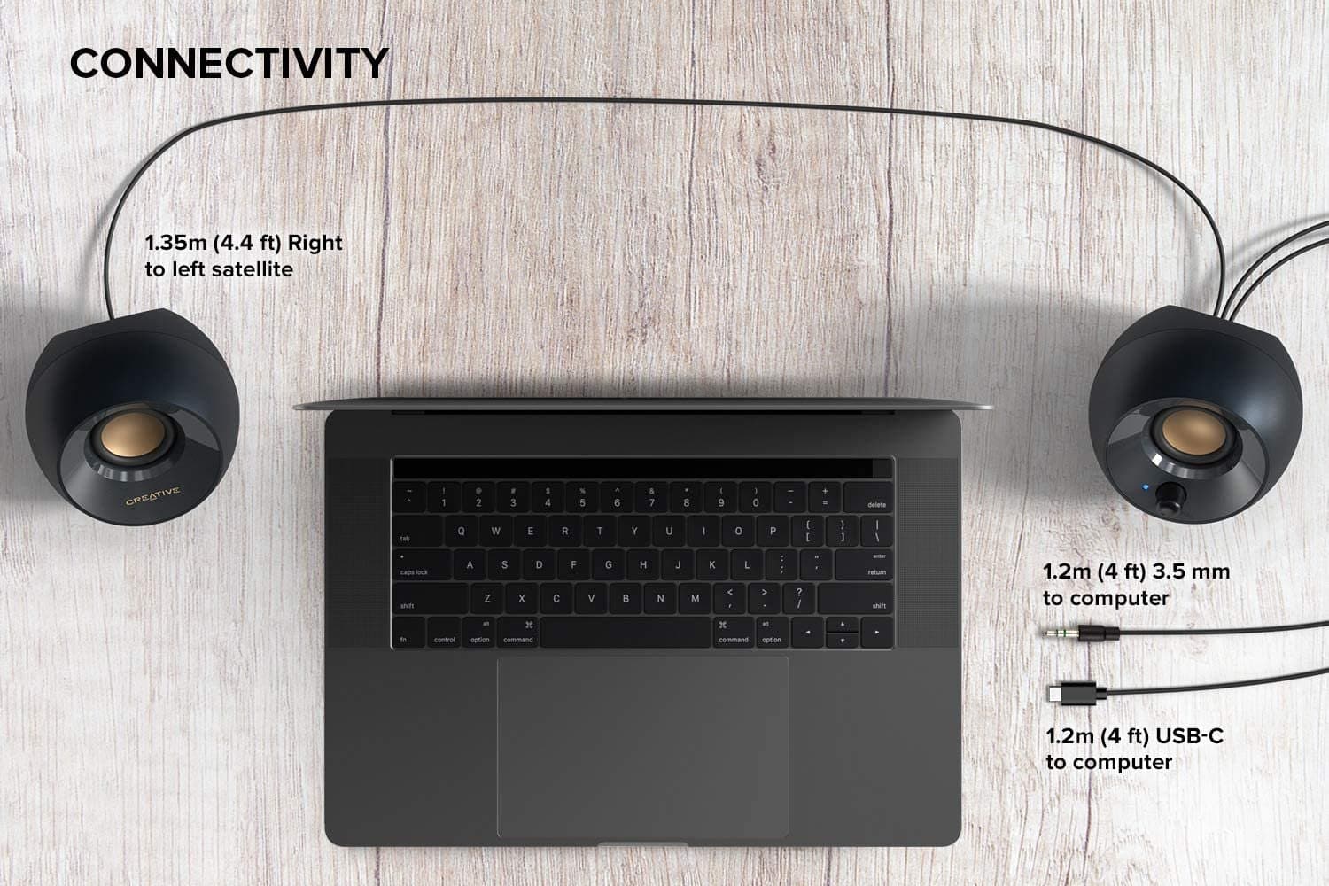 רמקולים למחשב Creative Pebble V2 Black 2.0 USB powered Black