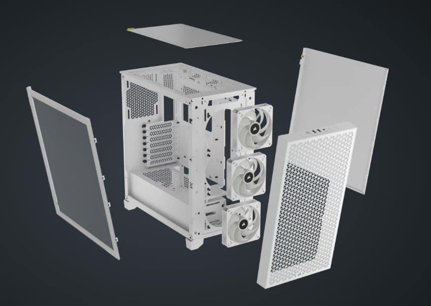 מארז Corsair 3000D RGB AIRFLOW Mid Tower CASE White