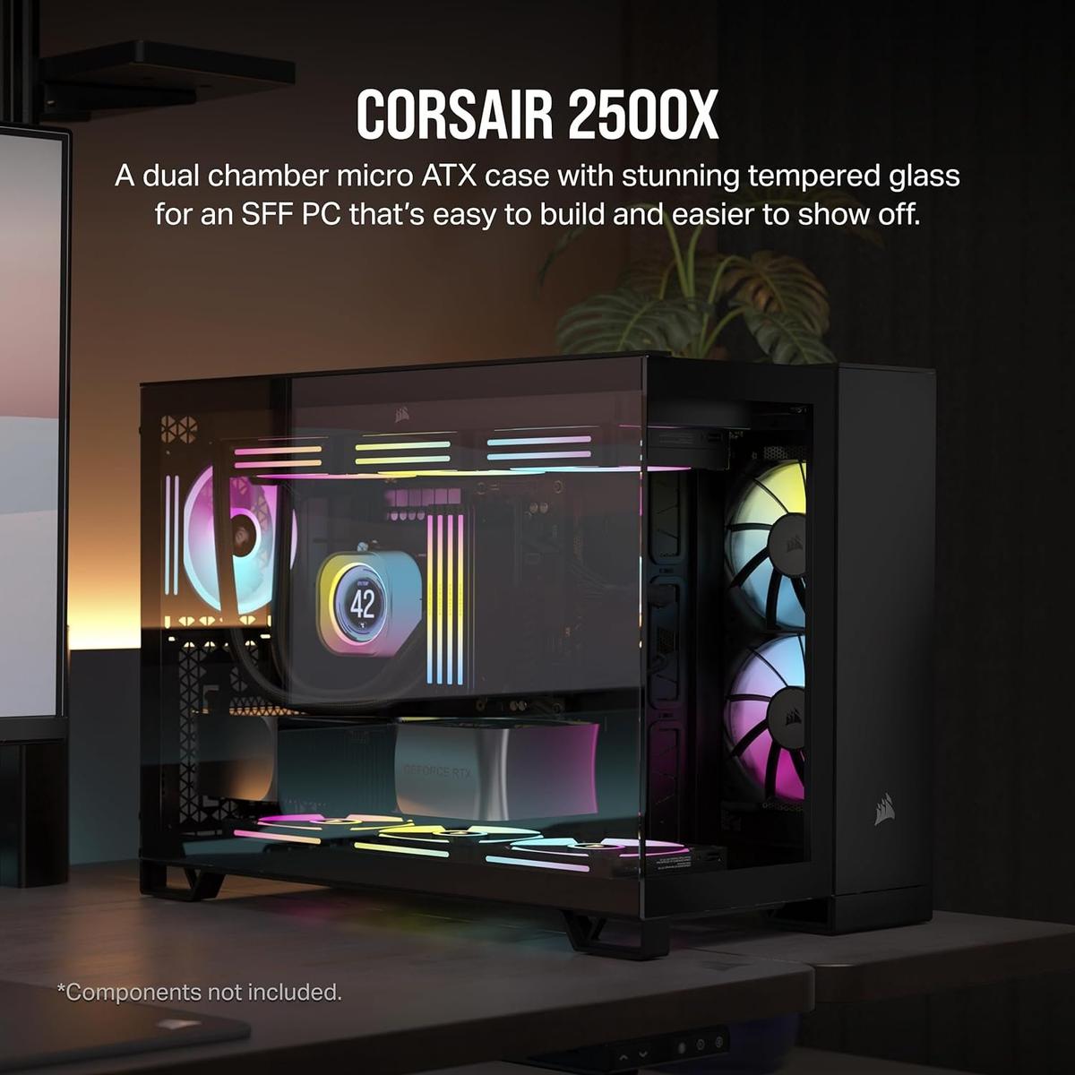 מארז Corsair 2500X Mini-Tower mATX Tempered Glass NO FANS
