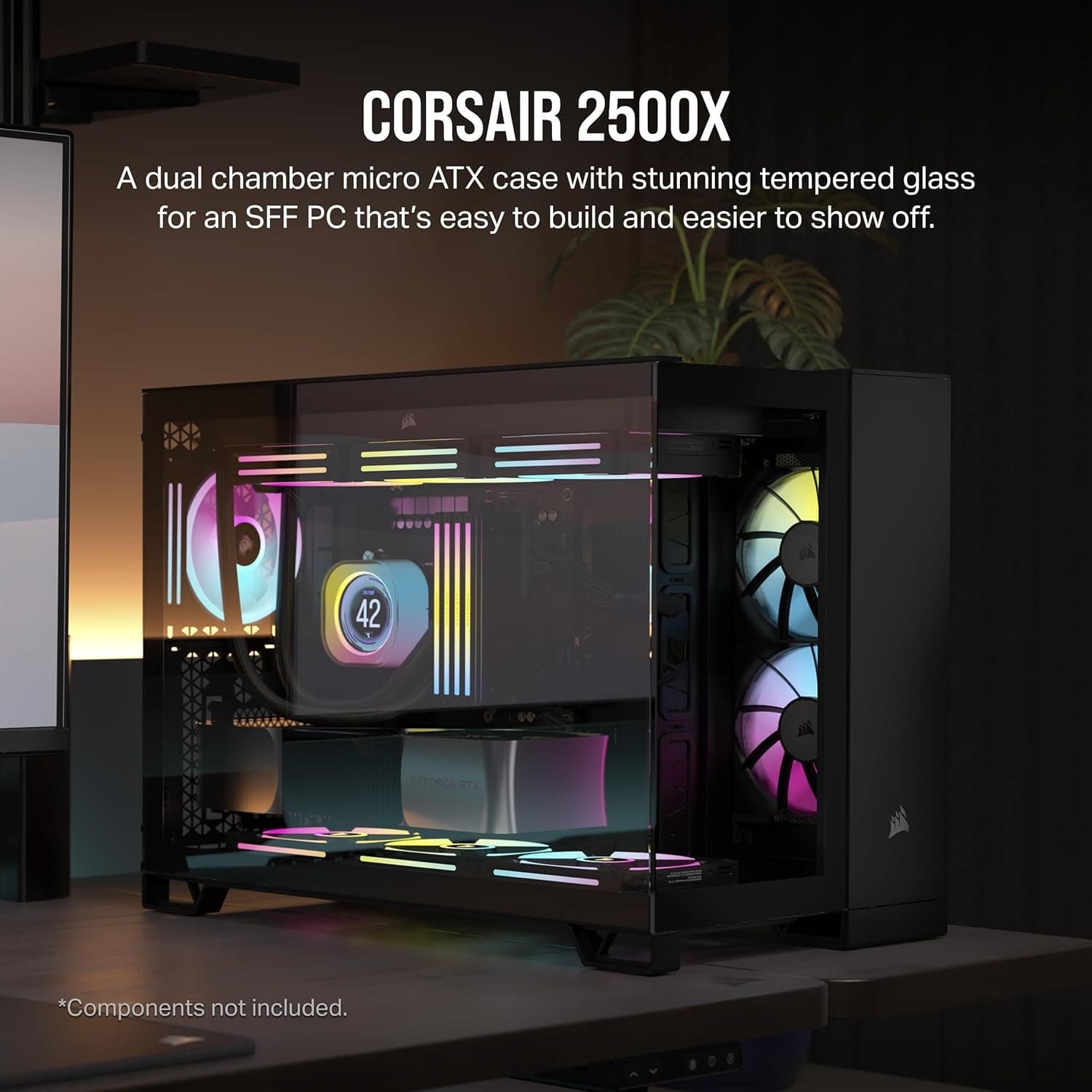מארז Corsair 2500X Mini-Tower mATX Tempered Glass NO FANS