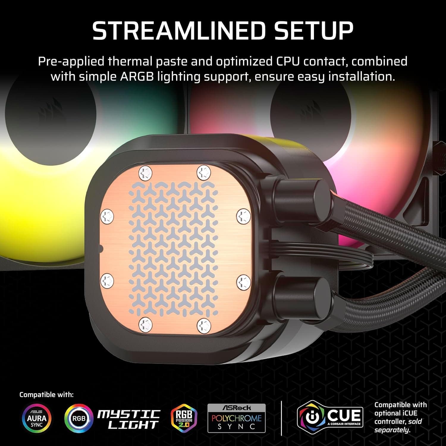 קירור נוזלי Corsair iCUE NAUTILUS 240 RS RGB Black 240mm AIO