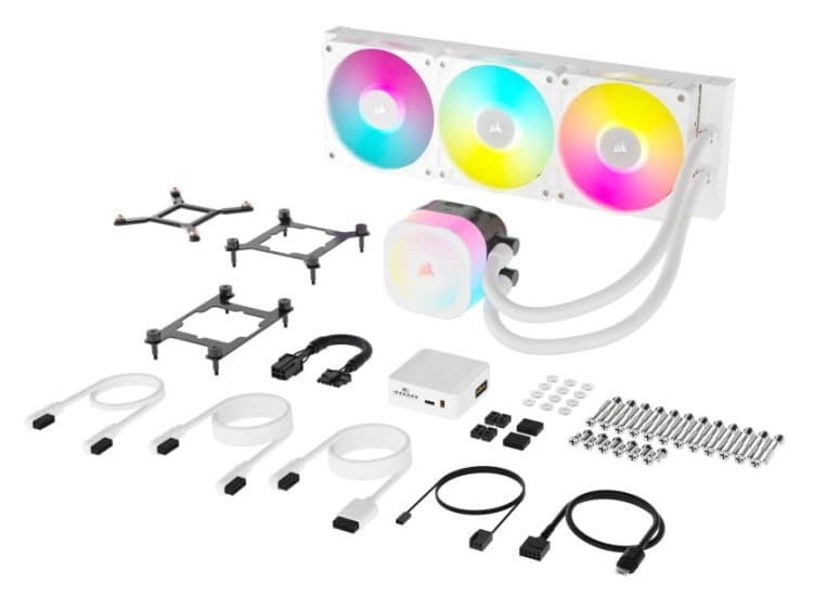 קירור נוזלי לבן Corsair iCUE TITAN 360 RX RGB White 360mm AIO