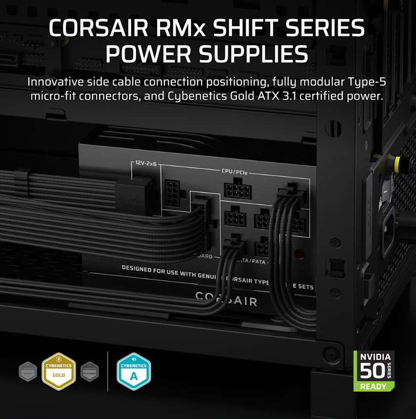ספק Corsair RM1000x SHIFT 80plus Gold Fully Modular ATX ATX3.1