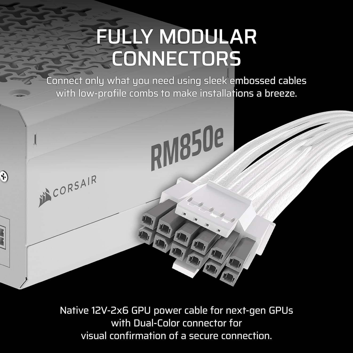 ספק Corsair RM850e ATX3.1 Fully modular 80Plus Gold White