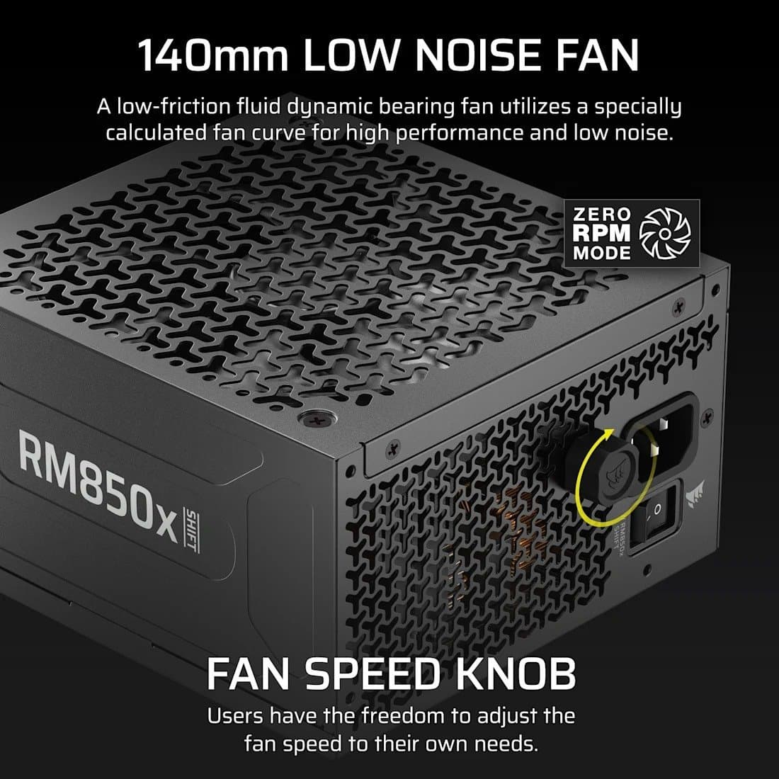 ספק כוח Corsair RM850x SHIFT 80plus Gold Fully Modular ATX ATX3.1
