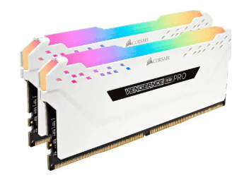 זכרון לנייח CORSAIR VENGEANCE RGB PRO 32GB 2x16GB DDR4 DRAM WHITE