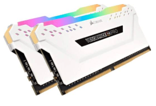 זכרון לנייח CORSAIR VENGEANCE RGB PRO 32GB 2x16GB DDR4 DRAM WHITE