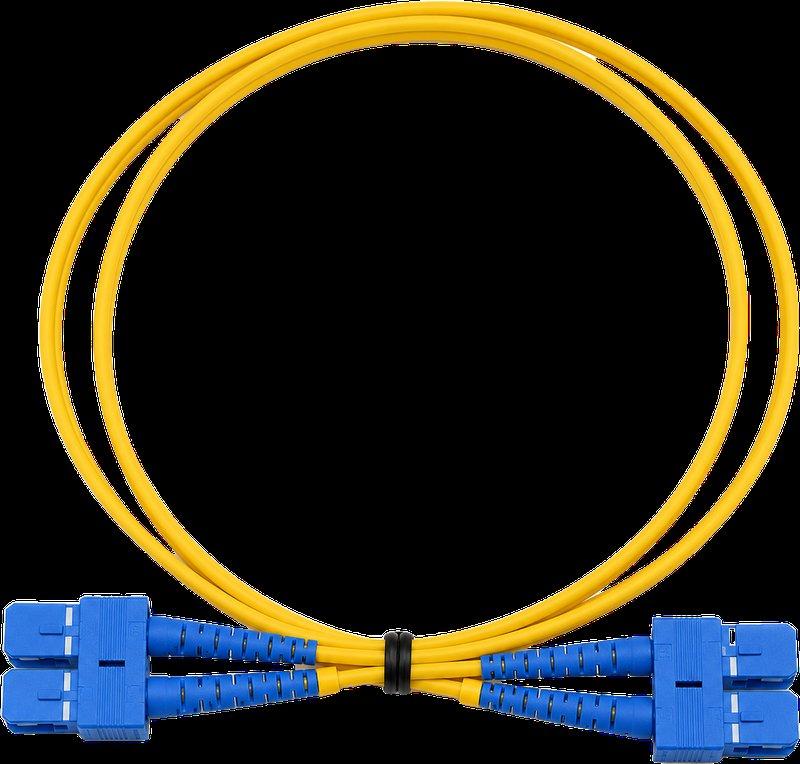 מגשר אופ' SC-UPC/SC-UPC OS2 SM Duplex צהוב 1מ'