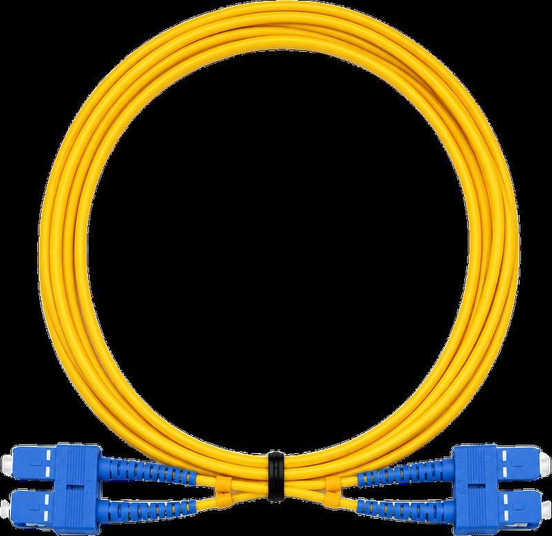 מגשר אופ' SC-UPC/SC-UPC OS2 SM Duplex צהוב 3מ'