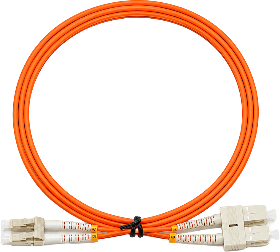 מגשר אופ' LC-D/SC-D OM2 MM Duplex כתום 1מ'