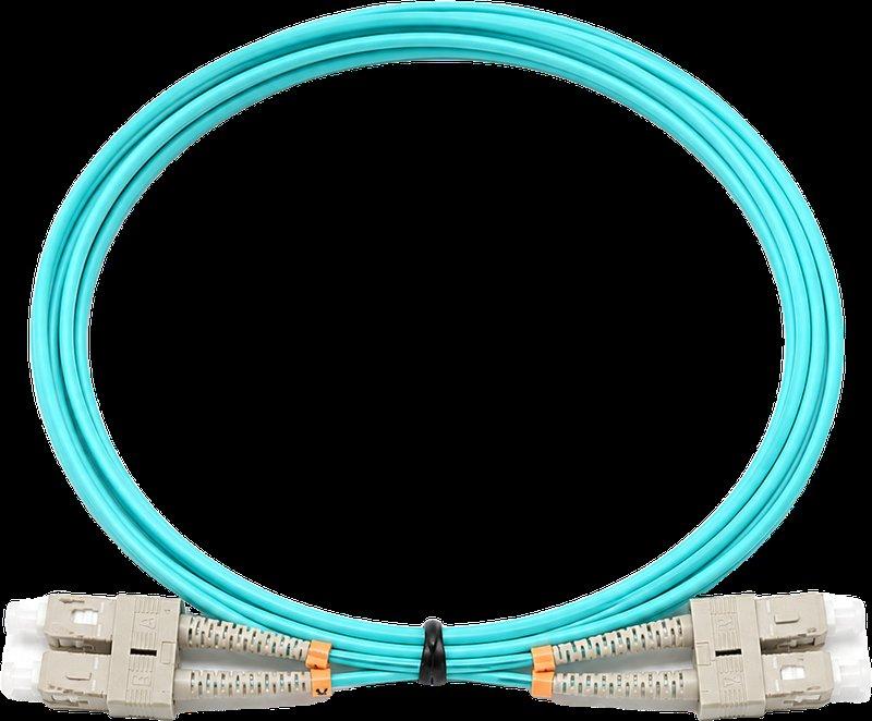 מגשר אופ' SC-D/SC-D OM3 MM Duplex תכלת 0.5מ'