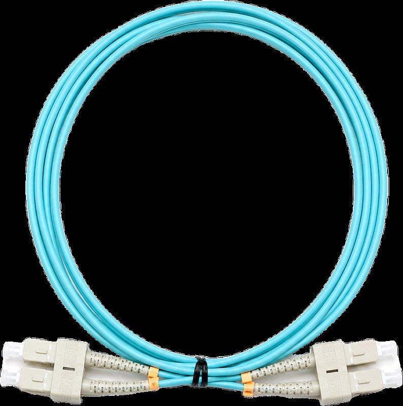 מגשר אופ' SC-D/SC-D OM3 MM Duplex תכלת 1מ'