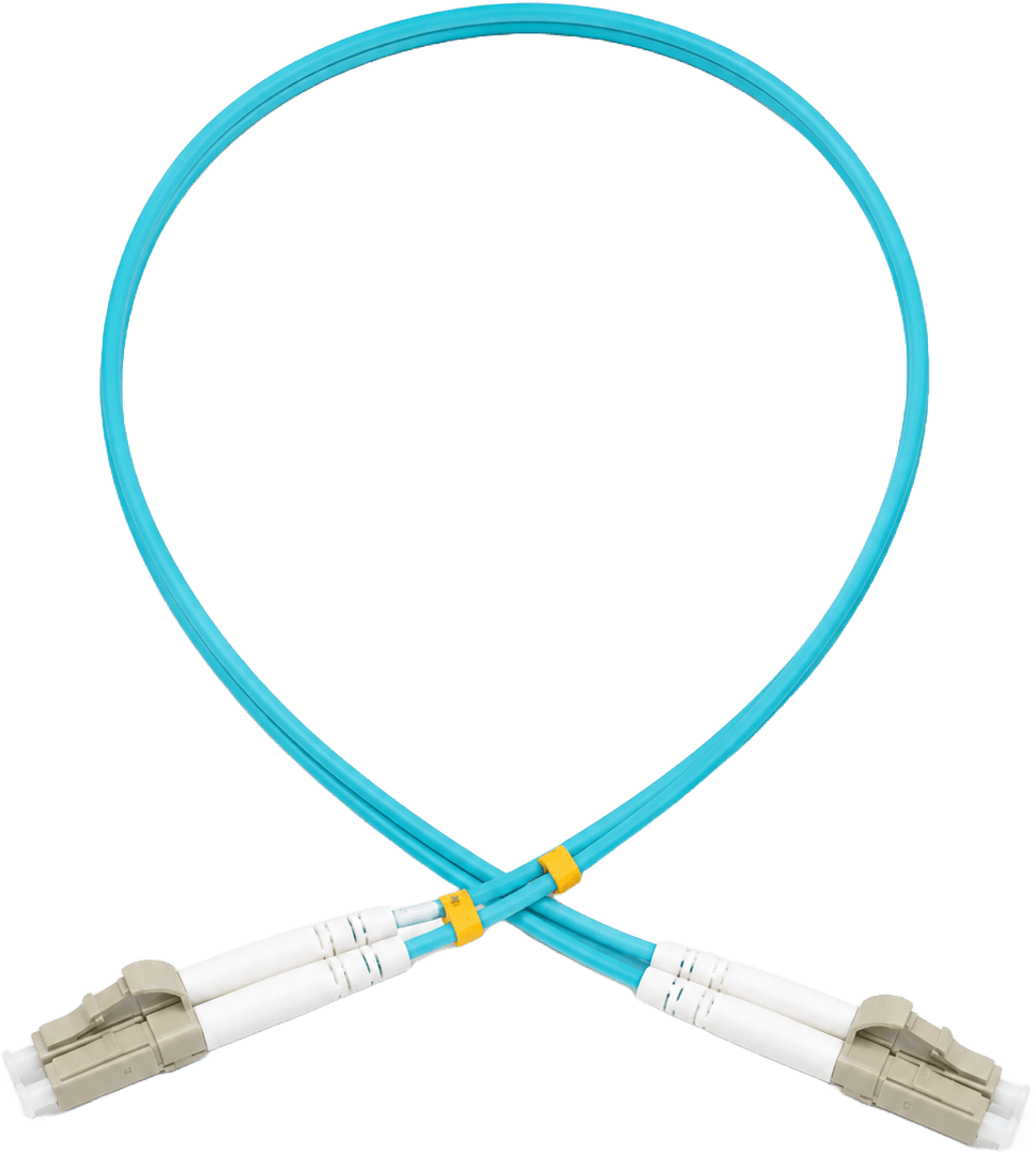 מגשר אופ' LC-D/LC-D OM3 MM Duplex תכלת 0.5מ'