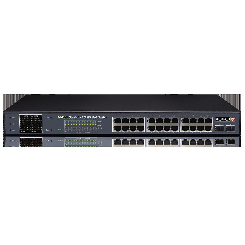 מתג Provison 24 PORT POE SWITCH 2XSFP UPLINK PORTS 380W Total