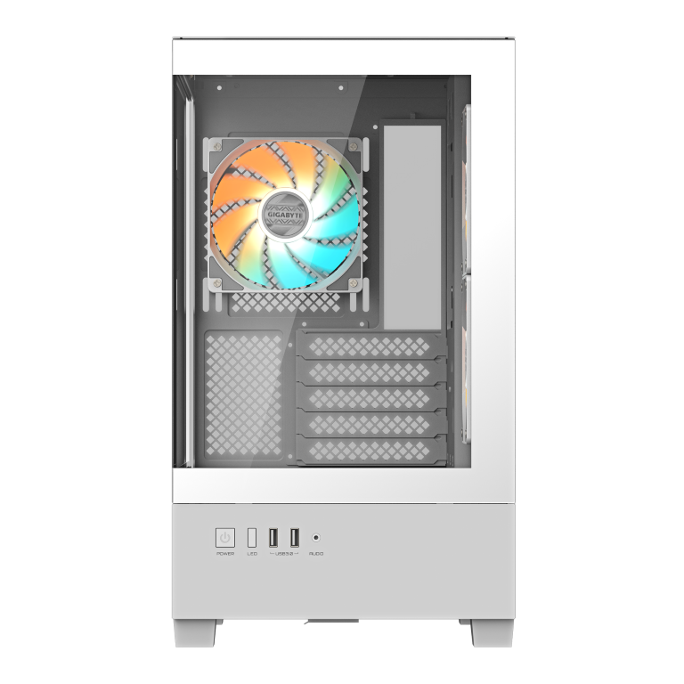 מארז לבן GIGABYTE C201 PANORAMIC ICE Micro-ATX 3XARGB Fans