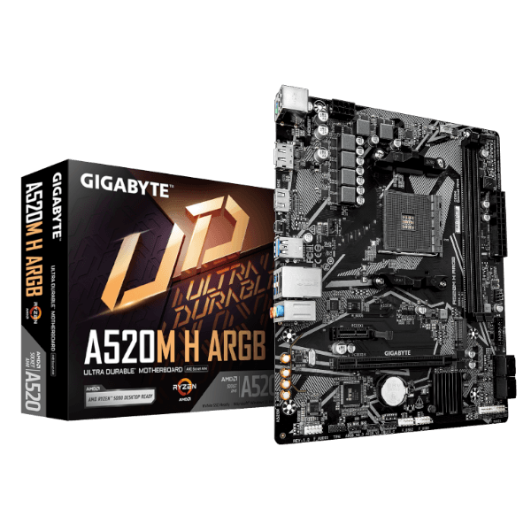 לוח אם Gigabyte A520M H ARGB AM4 DDR4 Micro-Atx HDMI DP