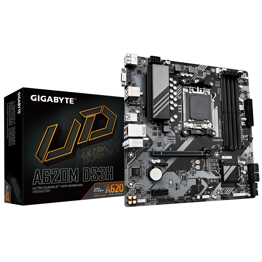 לוח למעבדי Gigabyte A620M DS3H DDR5 PCIE4.0 DP HDMI VGA AMD AM5