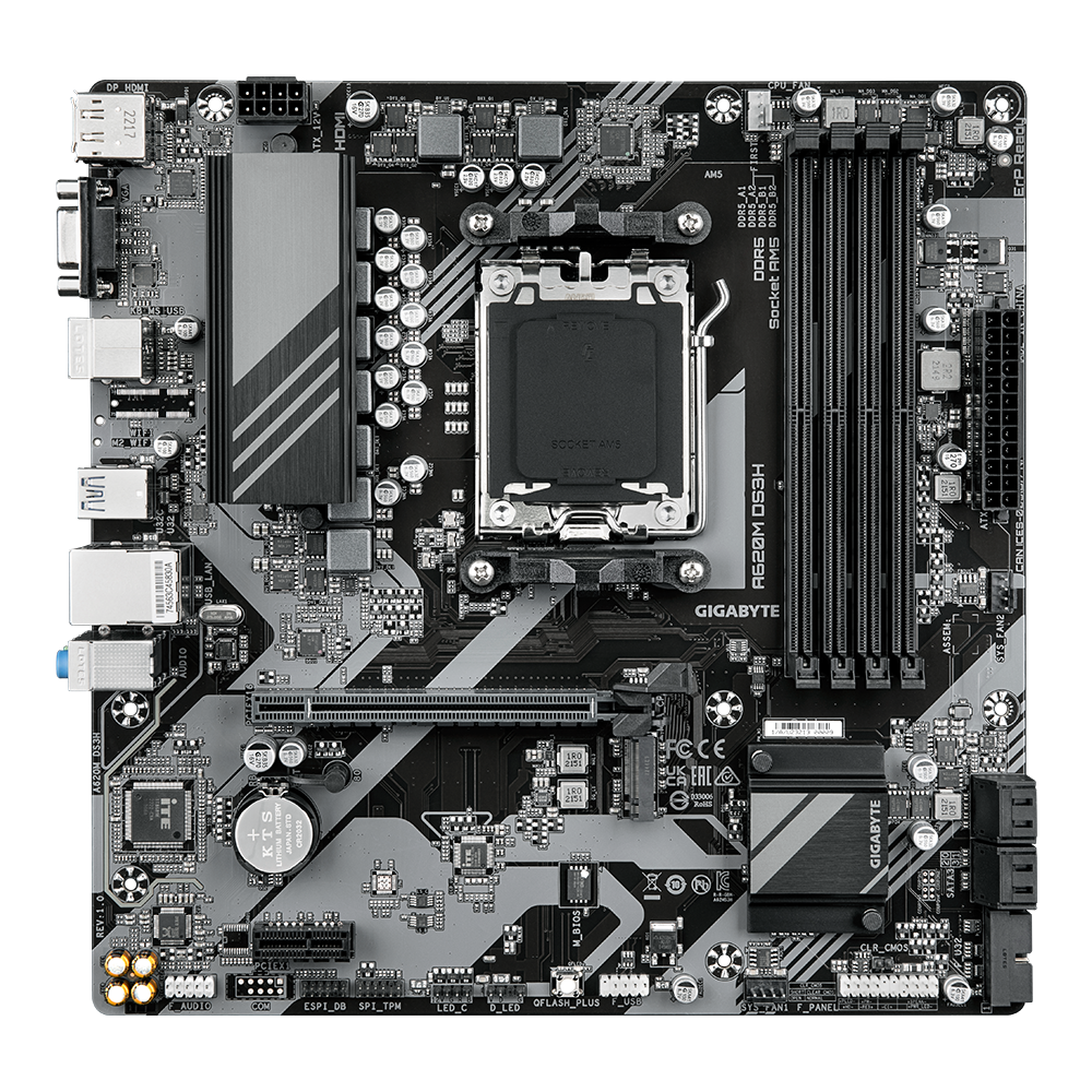 לוח למעבדי Gigabyte A620M DS3H DDR5 PCIE4.0 DP HDMI VGA AMD AM5