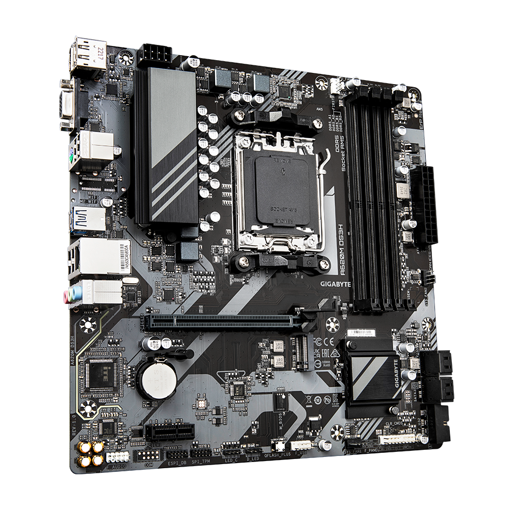 לוח למעבדי Gigabyte A620M DS3H DDR5 PCIE4.0 DP HDMI VGA AMD AM5