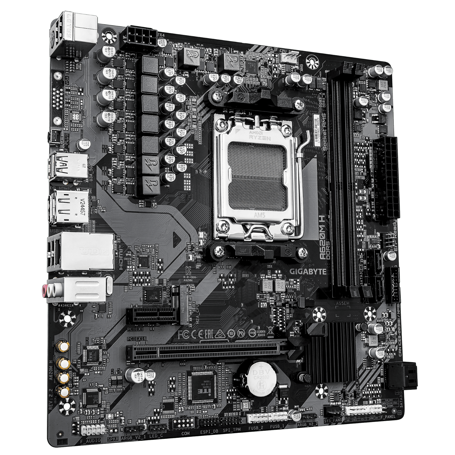 לוח למעבדי Gigabyte A620M H 2.2 DDR5 mATX DP HDMI AM5 AMD