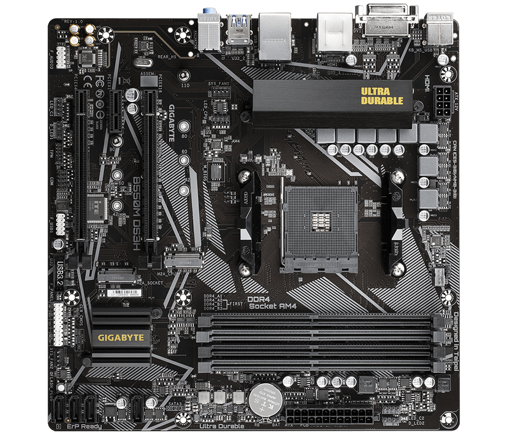 לוח אם למעבדי Gigabyte B550M DS3H 1.7 DDR4 Micro-Atx For AMD AM4