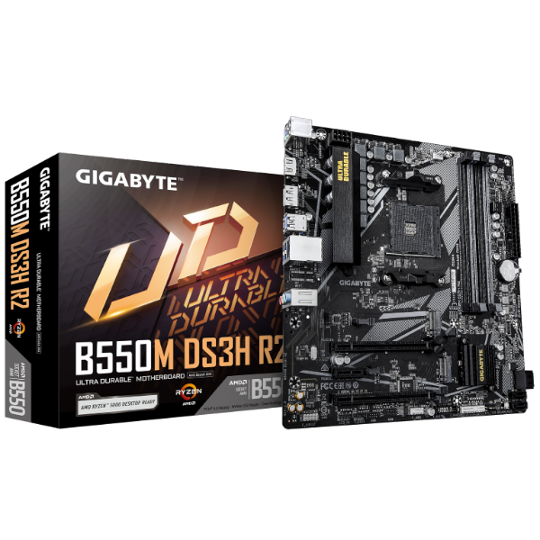 לוח אם למעבדי Gigabyte B550M DS3H R2 DDR4 Micro-Atx For AMD AM4