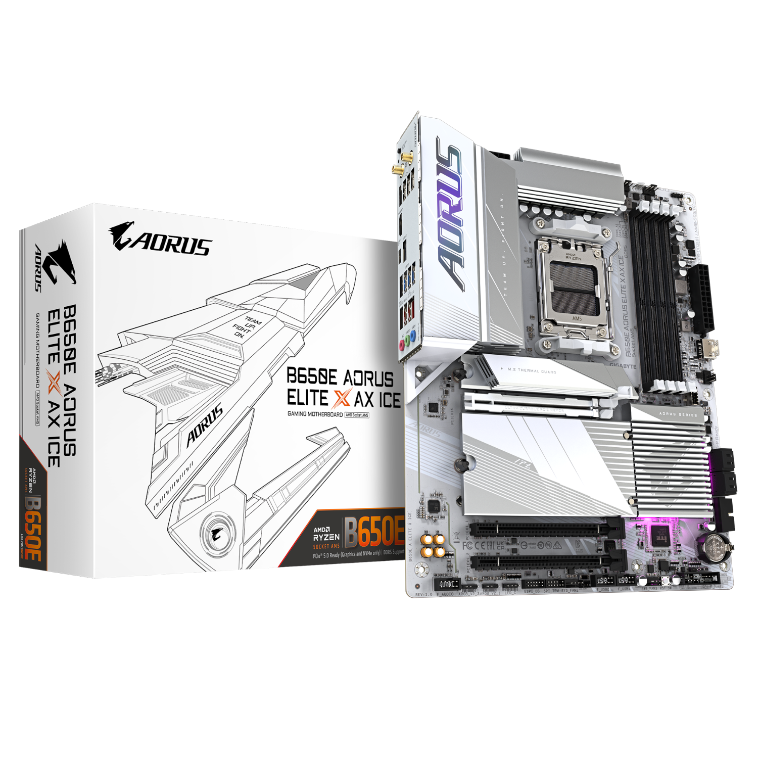 לוח אם Gigabyte B650E A ELITE X AX ICE ATX AM5 DDR5 WIFI BT White