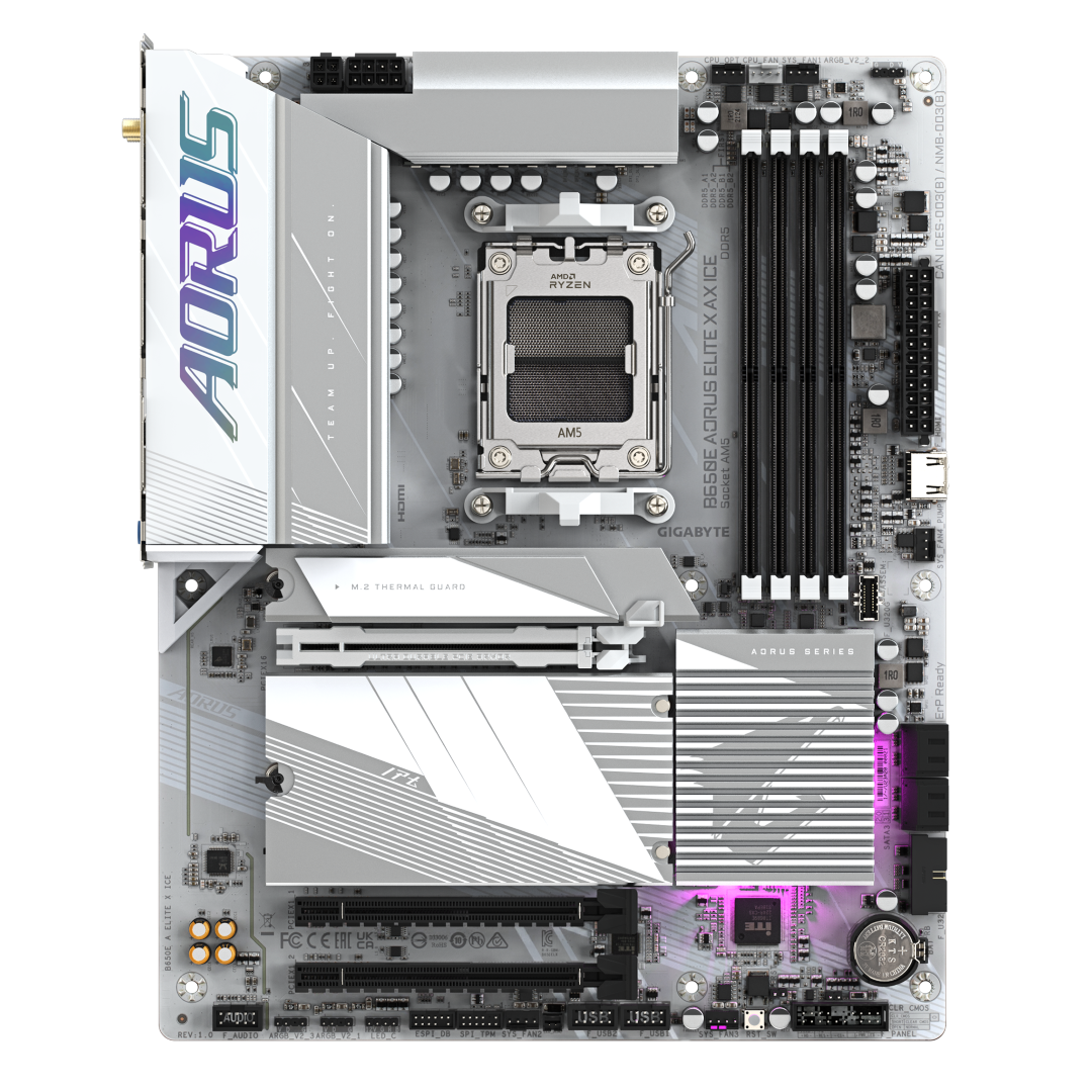 לוח אם Gigabyte B650E A ELITE X AX ICE ATX AM5 DDR5 WIFI BT White