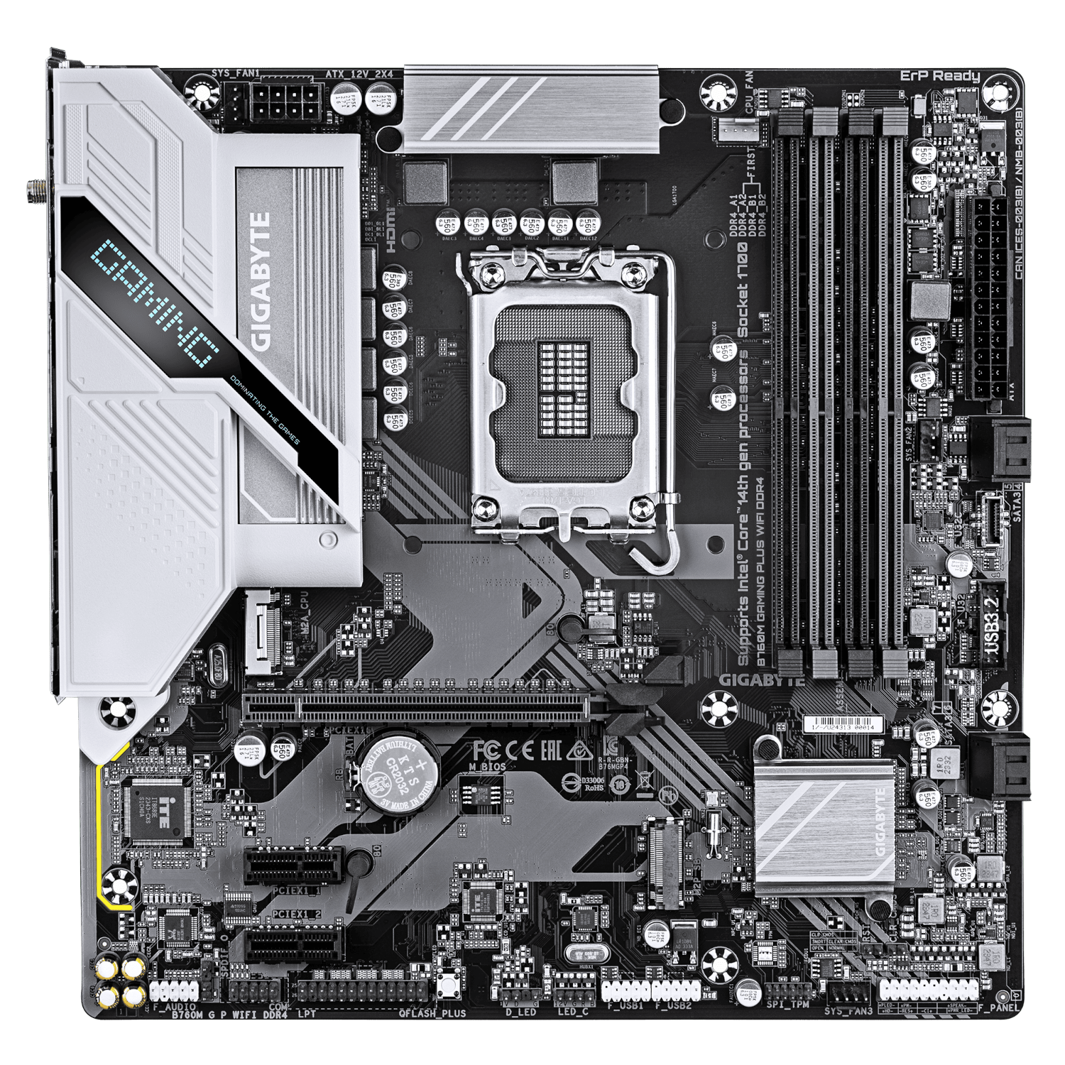 לוח אם GIGABYTE B760M GAMING PLUS WIFI DDR4 mATX LGA 1700 1GbE