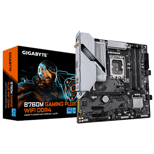 לוח אם GIGABYTE B760M GAMING PLUS WIFI DDR4 mATX LGA 1700 1GbE
