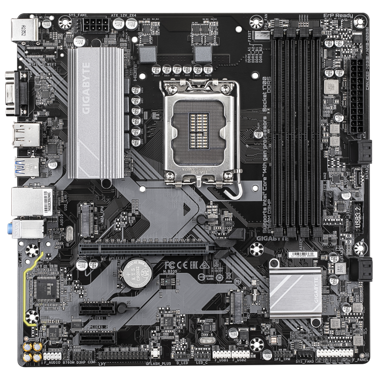 לוח אם אינטל Gigabyte B760M D3HP DDR5 VGA HDMI DP LGA1700