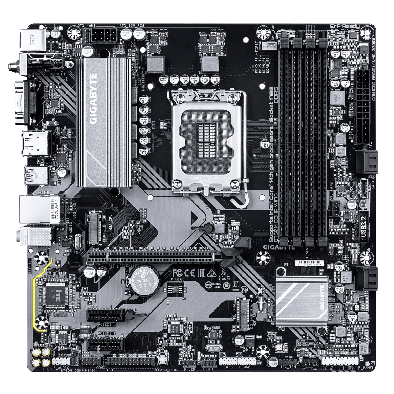 לוח אם אינטל GIGABYTE B760M D3HP WIFI6 mATX DP HDMI VGA LGA1700