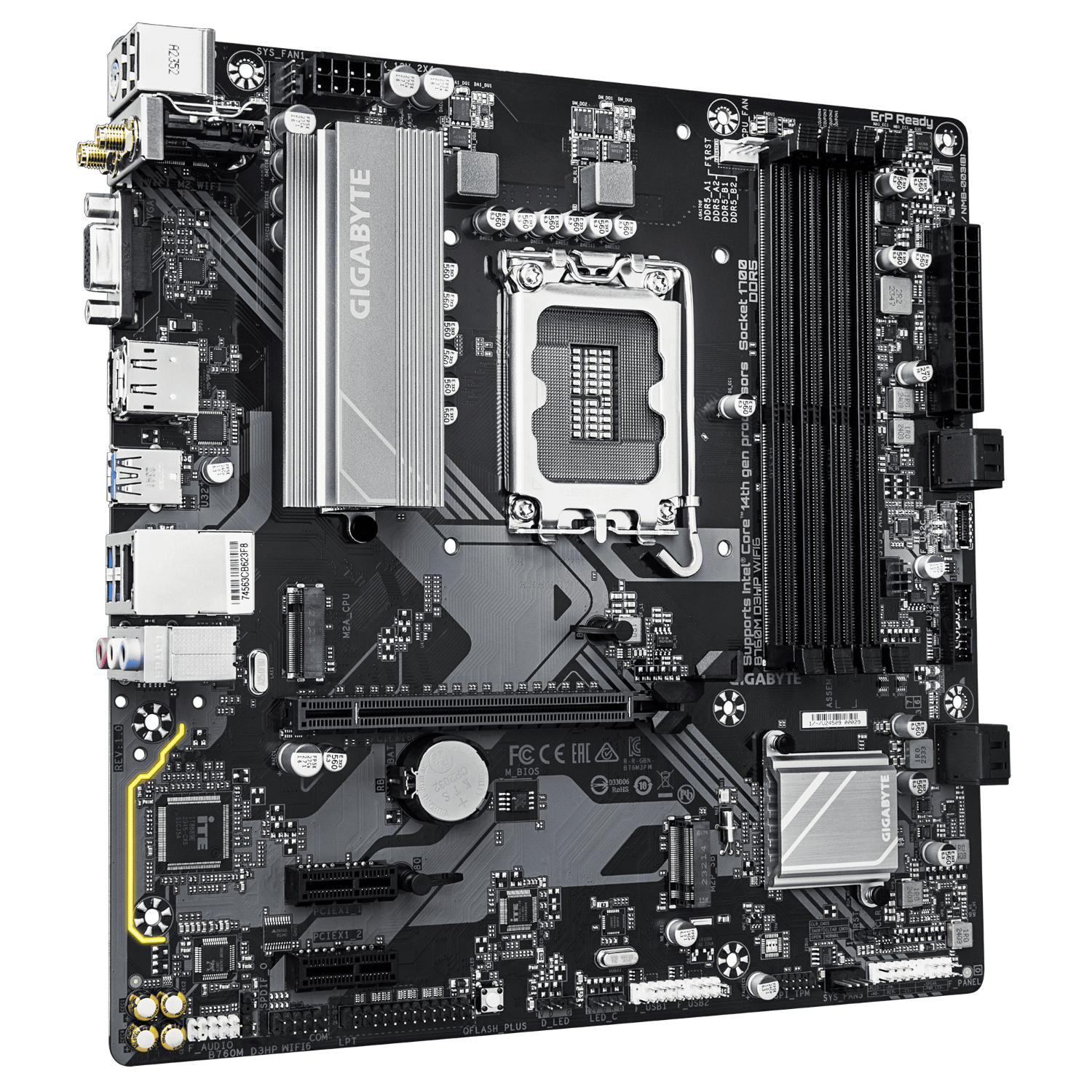לוח אם אינטל GIGABYTE B760M D3HP WIFI6 mATX DP HDMI VGA LGA1700