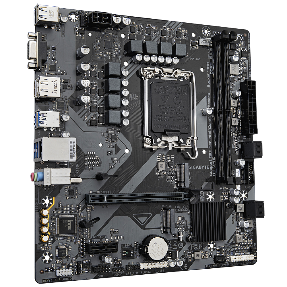 לוח אם אינטל GIGABYTE B760M E DDR5 DP HDMI VGA 1GbE lan LGA1700