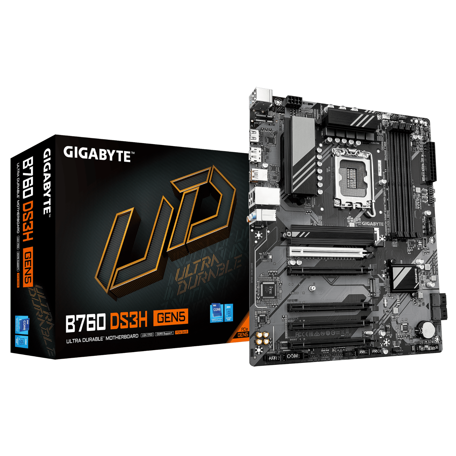 לוח אם אינטל Gigabyte B760 DS3H DDR5 ATX DP HDMI LGA1700