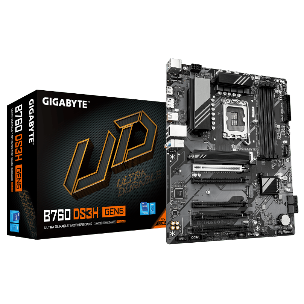 לוח אם אינטל Gigabyte B760 DS3H DDR5 Gen5 ATX DP HDMI LGA1700