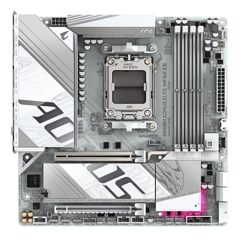 לוח אם Gigabyte B850M AORUS ELITE WIFI6E ICE M-ATX DDR5 AM5 2.5GB