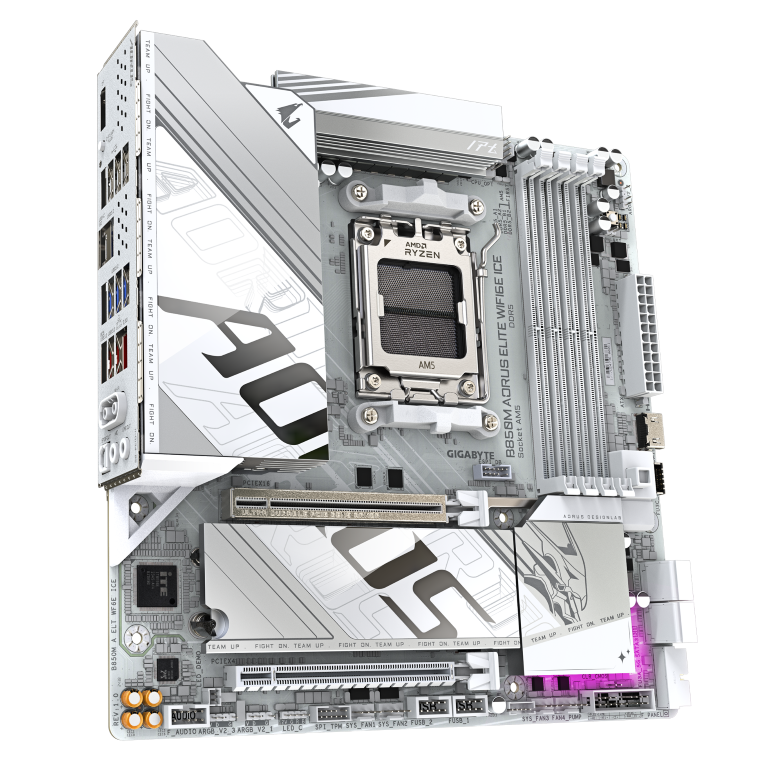 לוח אם Gigabyte B850M AORUS ELITE WIFI6E ICE M-ATX DDR5 AM5 2.5GB