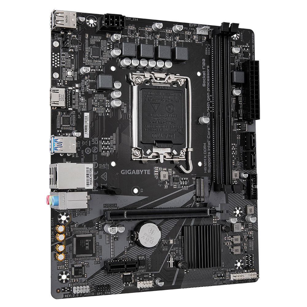 לוח אם GIGABYTE H610M K DDR4 M-ATX LGA1700 M.2 1GBE LAN
