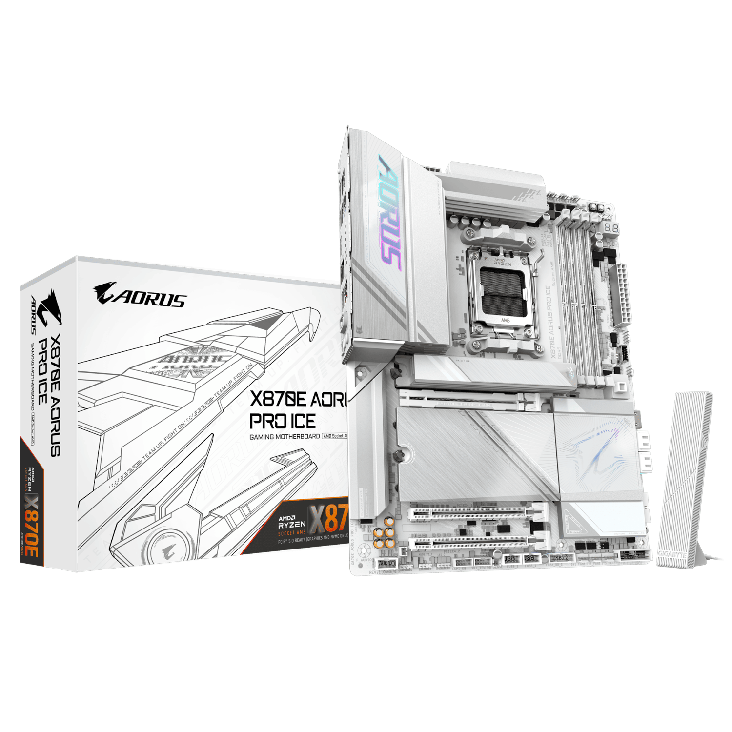 לוח אם GIGABYTE X870E AORUS PRO ICE ATX DDR5 WIFI7 AM5 2.5GBE LAN