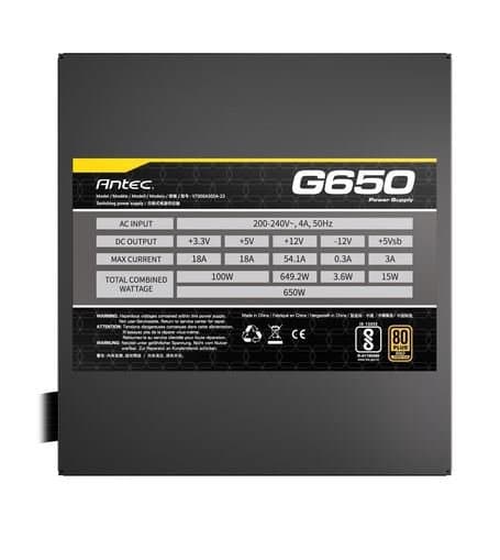 ספק כוח ANTEC ATOM G650 120MM Silent Fan Semi-Modular 80Plus Gold