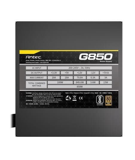 ספק כוח ANTEC ATOM G850 120MM Silent Fan Semi-Modular 80Plus Gold