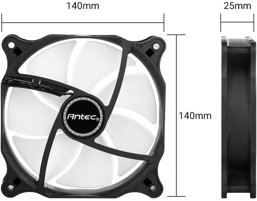 מאורר למארז Antec 140mm Case Fan 3-pin Connector Bulk F14 Series