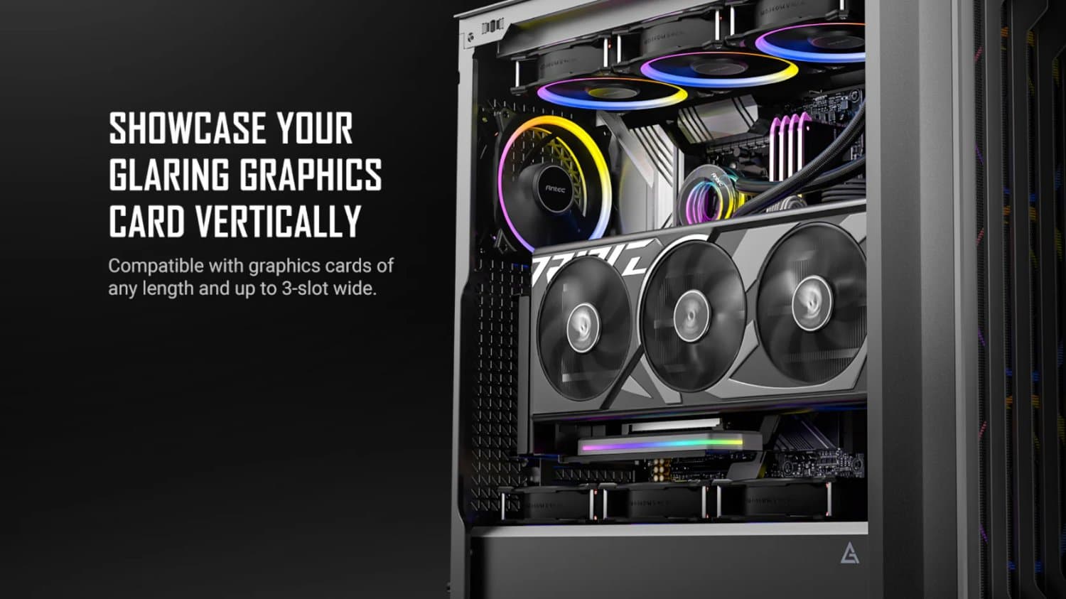 כבל ותושבת לכ. מסך Vertical GPU Bracket White - Antec SHIFT ARGB