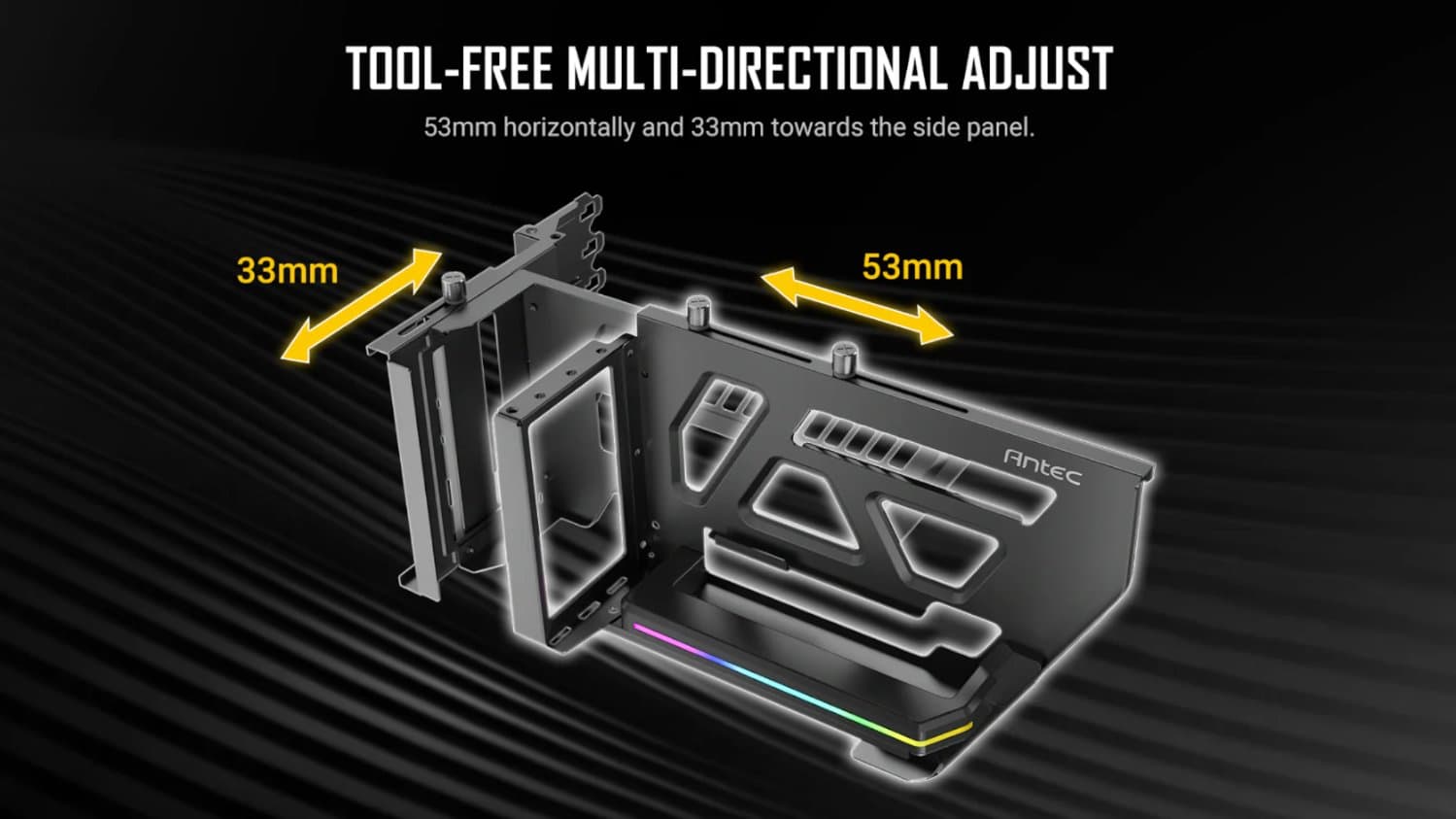 כבל ותושבת לכ. מסך Vertical GPU Bracket White - Antec SHIFT ARGB