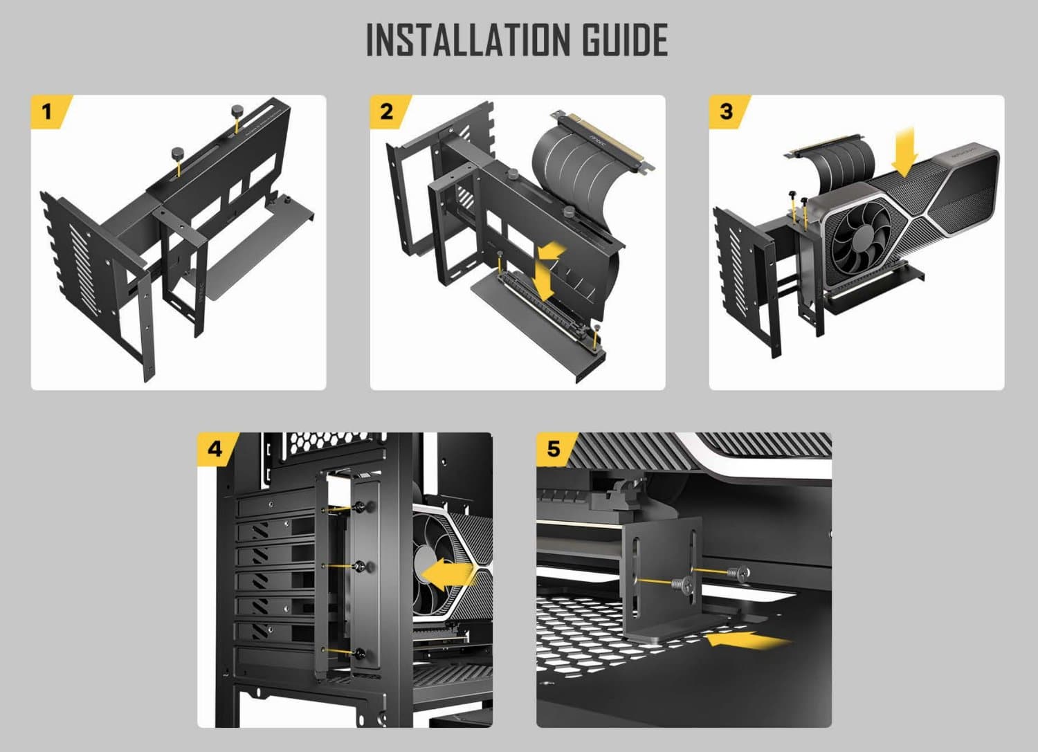 כבל ותושבת לכ. מסך Antec PCIE-4.0 Adjustable Vertical Bracket