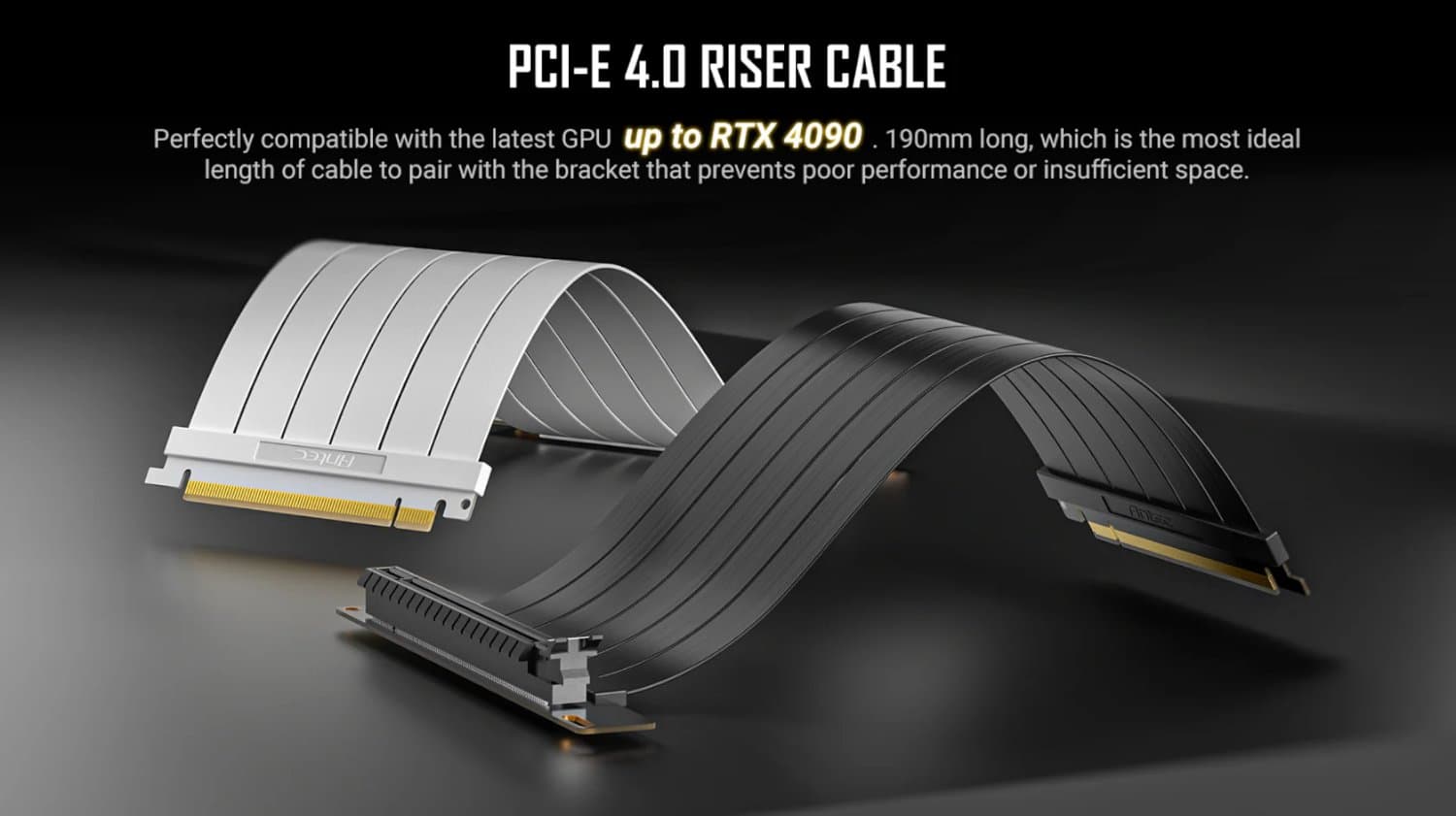כבל ותושבת לכ. מסך Antec SHIFT ARGB - Vertical GPU Bracket Black