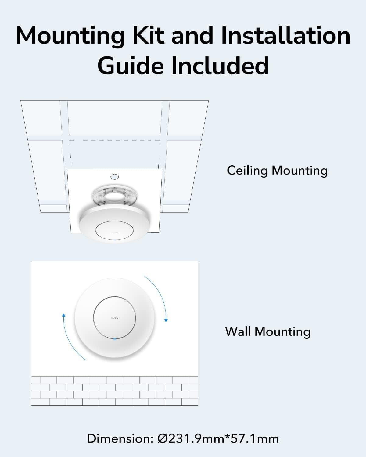 אקסס פויינט Cudy AP1300 Wireless Access Point Mesh Wall Mount