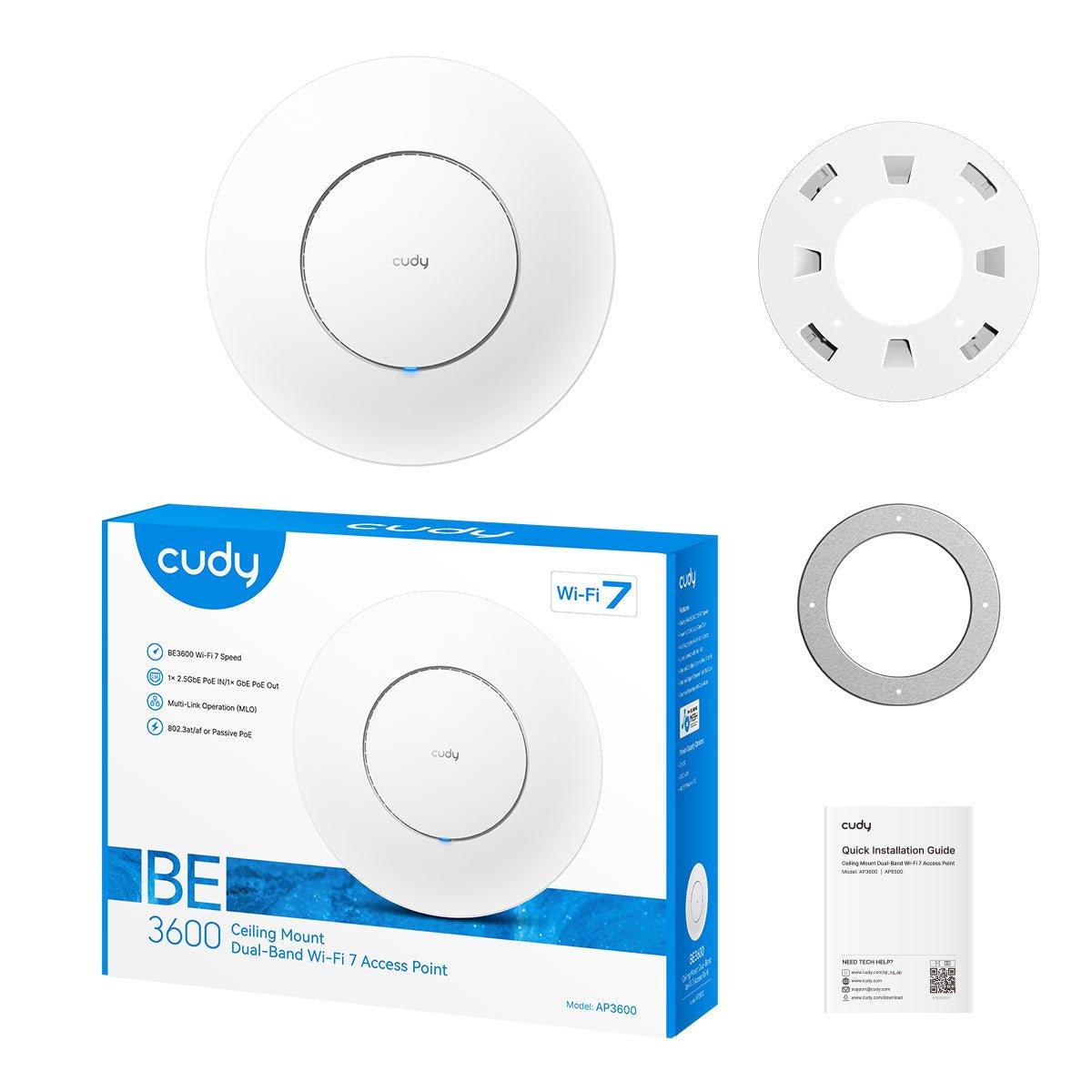 אקסס פוינט CUDY BE3600 2.5G WI-FI 7 POE 2.5GB Lan 3570Mbps MESH